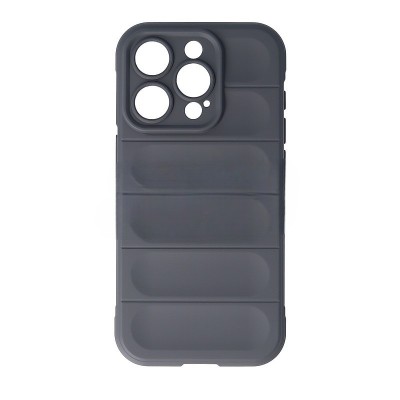 Husa iPhone 15 Pro Max, Silicon Cauciucat cu Protectie Camera, Grey